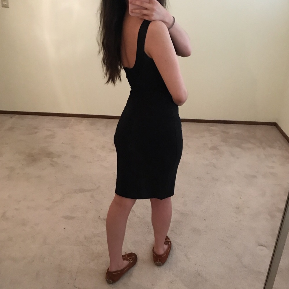 Herve Leger black bodycon dress